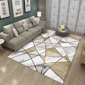 Dywany Nordic proste marmurowe geometryczne nadrukowane dywany podłogowe pokrycie sypialnia różowy wystrój dziewcząt pokój nocny matka dywanowa mata mata r230717