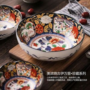 Bowls Meinomaki Japanese Ceramic Bowl Household And Wind Tableware Eating Soup Ramen Large Retro Plate