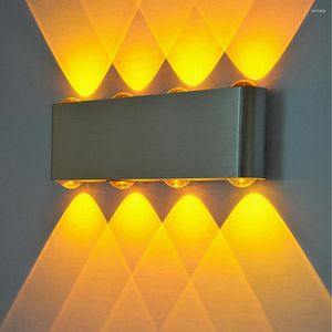 Lâmpada de parede moderna led de alumínio iluminação interna 8 w up down corredor arandela luz para casa sala de estar escada cabeceira corredor decoração