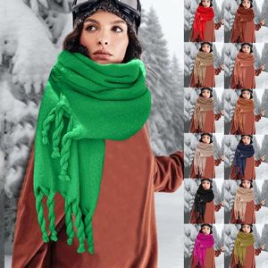 Szaliki kobiety Fall Winter Scalf klasyczny frędzle kratowy ciepłe miękkie masywne, duże kocowe szal na torebki