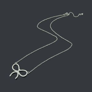 Bow necklace Designer necklace Cross necklace Choker Beans Pendant Necklace diamonds silver chains men Womens DOUDOU Necklaces as gift with blue box necklace