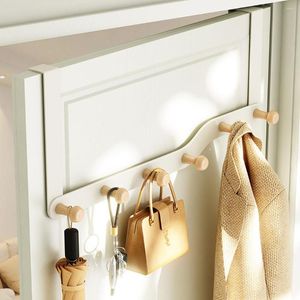 Kleiderbügel, Türhaken, Badezimmer-Mehrzweckhaken zum Aufhängen von Kleidung, Organizer aus Metall und Bambus