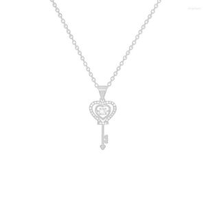 Hänge halsband Lucky Love Heart Key Nimble Zircon Mors dagskedja Halsband Kvinna Girl Wedding Blessing Gift Jewelry