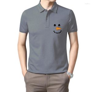 Polo da uomo Happy Snowman Face T-Shirt Idea regalo regalo di Natale Festa di Natale