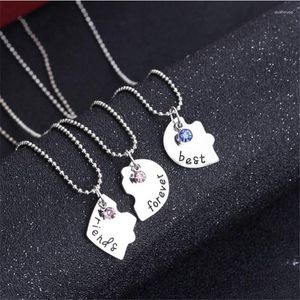 Подвесные ожерелья Ожерелье 3pcs друг друга женщины навсегда любовь разорвать сердцевальные украшения для сердца