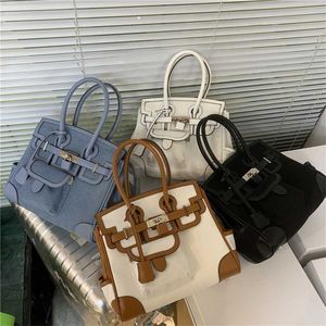 Leather Platinum Luxurys Handbag Top Bag Super Fire Womens 26cm Canvas Fashion Splice Design Live