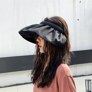 Projektantka Sun Hat Summer Kobiet wielofunkcyjny Hair Hoop Cps Ponytail UV Ochrona Ochrona szerokie Grzech Składane dorosłe panie Femme Beach 20202389
