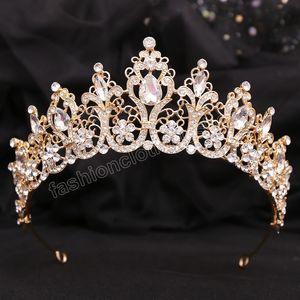 Korean Baroque Luxury Bridal Crystal Tiara Crown For Women Girls Wedding Party New Elegant Queen Hair Dress Accessories