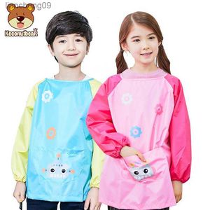 Cartoon Baby Bibs Waterproof Long Sleeve Apron Feeding Smock Bib Kids Apron Painting Drawing Coat for Children Birthday Gift L230620