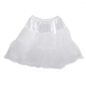 Kjolar korta formella klänningar för kvinnor retro underskirt swing vintage mini petticoat kjol - storlek s -m (vit)