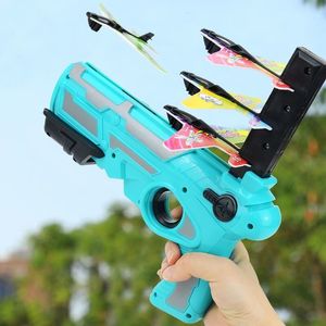 Plack Play Water Fun Airplane Launcher Toyairplane Toys Catapult Pistolet dla dzieci na zewnątrz zabawka One Click Encititer Launchers 230617