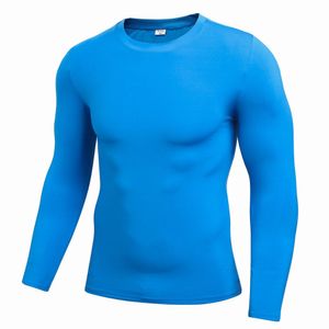 Utomhusmän snabb torr fitnesskomprimering långärmad baslager kropp under skjorta tätt sportgymnkläder toppskjorta