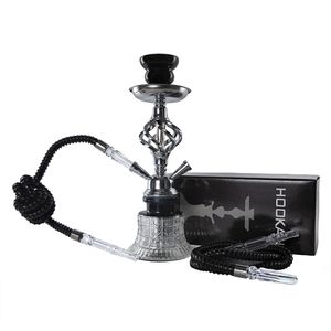 12,4 polegadas trompete delicadeza Conjunto de cachimbo de vidro multijogador de cano duplo Vidro Shisha Beaker Fumar shisha Filtro de cigarro Arabian Oil Rigs Designer