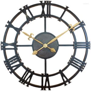 ウォールクロックモダンミニマリストのクリエイティブデコレーションクロックローマリビングルームアメリカンホームヴィンテージパーソナライズされたパーソナライズされた時計