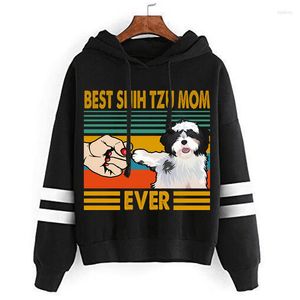 Kadın Hoodies 2023 Sonbahar Karikatür Shih Tzu Anne Hiç Üstün Kaliteli Giyim Mem Çok Molor Sweatshirt Baskı