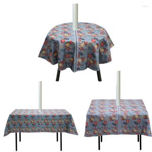 Table Cloth Outdoor Simple Patio Durable Anti Wrinkle Rainproof Cover Rectangular Dining Shield With Umbrella Hole