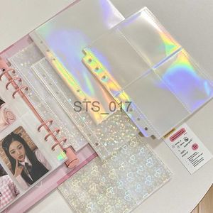 Anteckningar Anteckningar Ny 10st Laser A5 -bindemedelsfyllfickor ärmar Notbok Kpop Photocards Holder Diary 3Inch 5inch Card Photo Album Inner Sleeve X0715