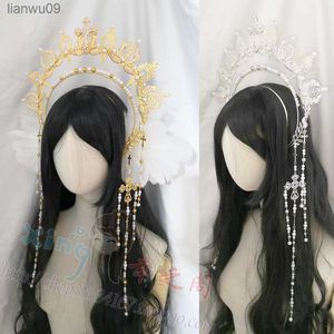 Fai da te Lolita Virgin Hair Hoop Sun Goddess Copricapo Pacchetto materiale Angelo Copricapo Halo Fascia Tiara Accessori L230704