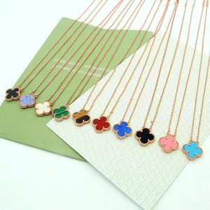 necklace clover chain designer necklace for women exquisite four-leaf clover necklace high-quality titanium steel gold plated flower pendant chains set gift