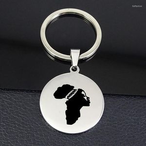 Keychains Beautiful Woman Keychain Africa Map Disc Jewelry For Men And Women Drop YP7364