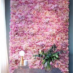 40x60cm Silk Rose Flower Champagne Artificial Flower for Wedding Decoration Flower Wall Panels Romantic Wedding Backdrop Decor T20250H