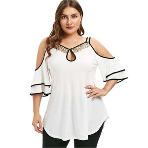 Women's Plus Size TShirt Loose Plus Size Women Tunic Top Street Wear Off Shoulder Oversized Baggy Tee Shirt Female Clothing Large Size 4XL Women Clothing 230715