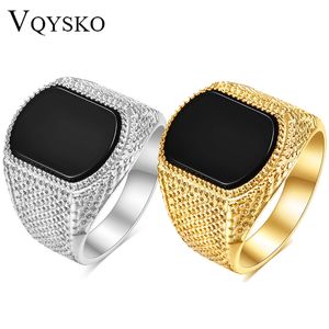 Vqysko جديد أزياء ذهبية اللون مكتنزة الشرير خاتم إصبع الفولاذ المقاوم للصدأ لرجال