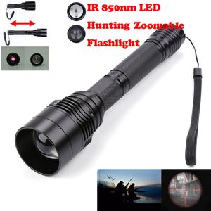 Other Sporting Goods Long Range Infrared 10W IR 850nm T50 LED Hunting Light Night Vision Torch 18650 Camping Zoomable Flashlight 230717