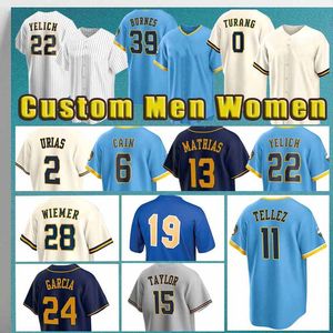 38 Devin Williams Baseball Luis Urias 22 Christian Yelich Jersey 0 Brice Turang 45 Luke Voit Rowdy Tellez Garrett Mitchell Brewers Abraham Toro Javy Guerra Milwaukee