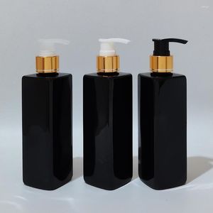 Lagringsflaskor 20 st 250 ml svart husdjur med guld aluminium lotion pump 250cc rese läcksäker schampo duschgel container