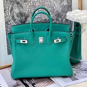 Luxurys Leather Platinum Handbag Top Bag Autumn and Winter Cowhide Swift BK25 Commuter Portable One Shourdle Messenger Womens