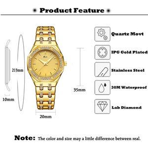 جينز Missfox Women Wather Women Fashion Watch 2019 Brand Ladies Watch Waterproof Gold Quartz Watch XFCS ساعات ساعة الإناث