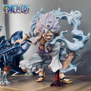 Anime manga 20 cm One Piece Sun God Nica Luffy 5 Figures Anime Action Figurines Błyskawica Kolekcja Model Statue Doll Toys Dift L230717