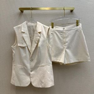 Kvinnors spårningsdräkter Vest Suit Stylish Casual Temperament Lapel Coat med shorts