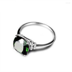 Bröllopsringar Kvinnor smycken ring grön födelsesten storlek 6-10 förlovningsgåvor tjejfest