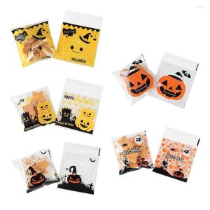 Presentförpackning 100 st party levererar bröllop gynnar bakkakor självhäftande godispåsar halloween väska