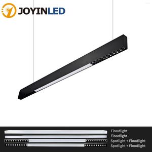 Kolye lambaları 120cm basit restoran yemek masası şerit LED ofis modern ışık tasarımcısı asılı dekor aydınlatma fikstürü