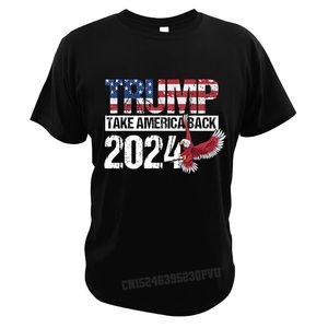Трамп 2024 Флаг вернуть Америку Футболки 47-й президент Tshirts Men Women Fitness Japan Anime Homme негабаритный Camisas Tops Tee