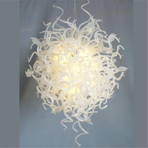 Nordic Designed Pendant Lamp Aesthetic White Stained Color Hanging Ceiling Light Hand Blown Modern Chandelier Fixeture