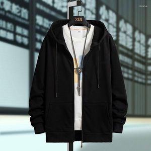 Men's Hoodies Plush Coat Hooded Cardigan Zipper Solid Color Men's And Women's Same Sweatshirts Student Youth All-match Jacket Casual