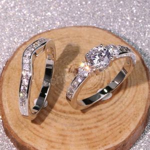 2 pezzi/set coppia di lusso coppia anello zircone vintage femminile pieno strass anelli regalo gioielli donna
