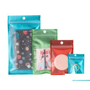 Packing Bags One Side Clear Colored Resealable Zip Mylar Bag Aluminum Foil Smell Proof Pouches Jewelry Pack Drop Delivery Office Sch Dhlpe