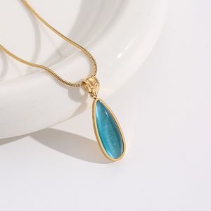 Retro ins stil Ocean Heart Pendant Halsband Inget blekande smycken för gåva