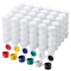 Conjuntos de presentes 50 tiras potes de copo de tinta vazios recipientes de armazenamento transparentes mini pote de pintura 3Ml 0 1 Oz206f