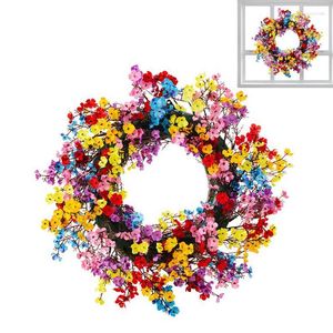 Dekorativa blommor Våren Summer Wreath Artificial Multicolor Door Garland för framväggfönster