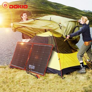 Batterier Dokio 18V 80W 160W 100W 200W Portable Foldbar Solar Panel med 12V Controller Flexible For House Camping Travel 230715