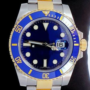 Luxury DJ Factory 2813 Movimento Automático 40mm 116613 2 Tons 18K Amarelo Ouro Aço Azul Cerâmica Relógio Masculino À Prova D' Água