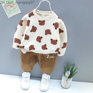 Kläder sätter nya pojkekläder Spring Autumn Baby Cartoon Boys 'Clothing Children's Set Long Sleeved T-Shirt+2 Pants/Set 0-5 Years Z230717