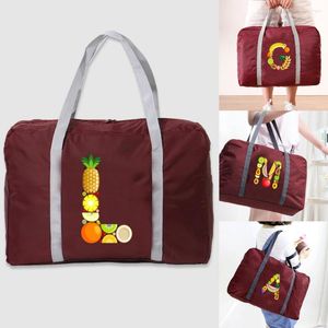 Duffel Bags Foldbar resväska Kvinnor Vattentät bärbar förvaring unisex stor kapacitet handbag frukt brev serie tillbehör