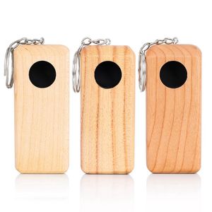 New Natural Wooden Pipes Portable Keychains Ring Dry Herb Tobacco Filter Mini Smoking Handpipes Straight Rod Innovative Cigarette Holder Pocket Wood Tube DHL